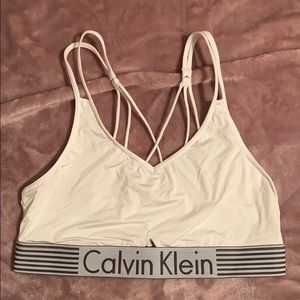 White Calvin Klein sports bra